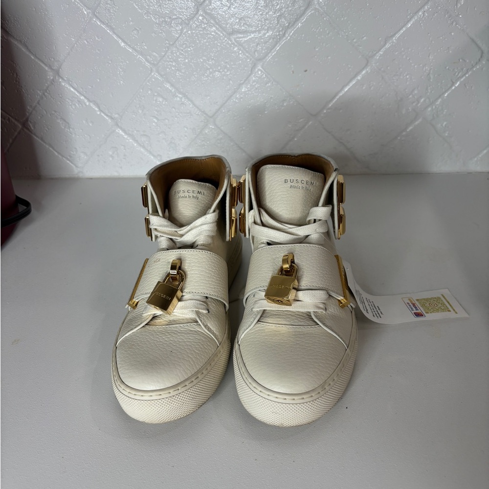 Buscemi Cream High-Tops with Gold Details